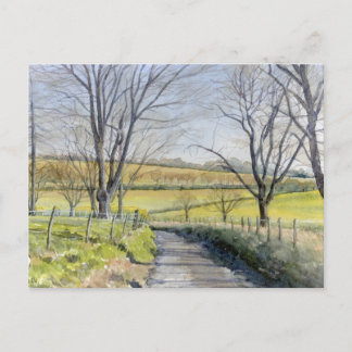 Cartão Postal Cartão-postal de arte fino - Inverno em Kent, aqua