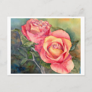 Cartão Postal Cartão-postal de arte fino- "Rosas vermelhas", aq