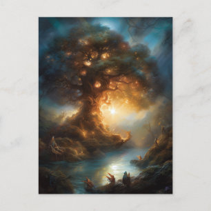 Cartão Postal Cartão-postal de Arte Magic Tree Fantasy