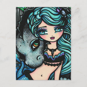 Cartão Postal Cartão-postal de Arte Sasha & Jett Mermaid Fantas