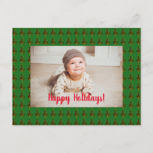 Cartão Postal Cartão-postal de árvore de Natal Verde Personaliza