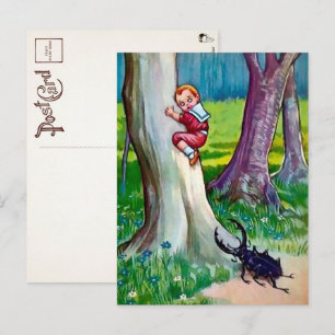 Cartão Postal Cartão-postal de ataque de inseto antigo