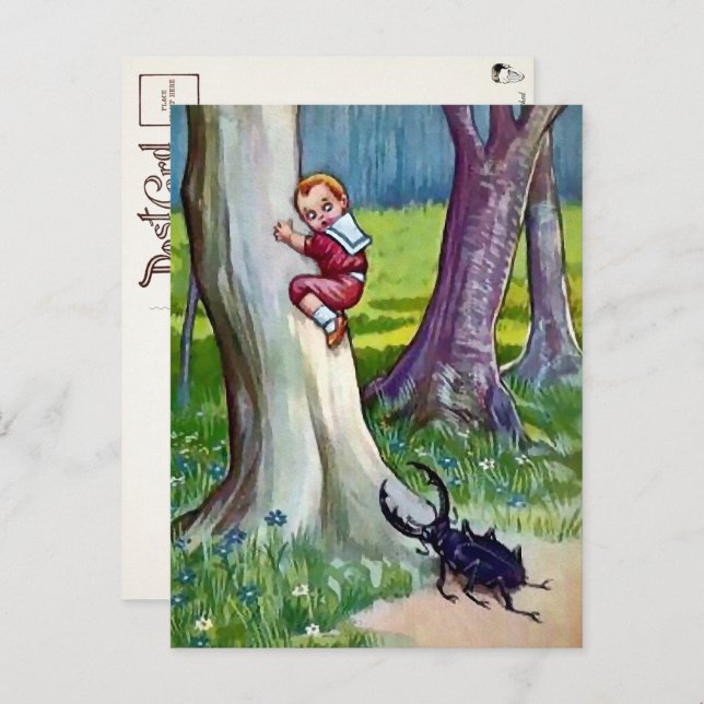 Cartão Postal Cartão-postal de ataque de inseto antigo (Frente/Verso)