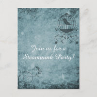 Cartão-postal de ave-jaula de pássaro azul profund