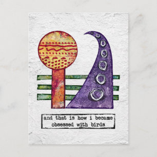 Cartão Postal Cartão-Postal De Aves - Engraçado Obcecado Com Ave