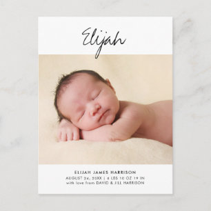 Cartão Postal Cartão-postal de aviso de nascimento de nome de sc