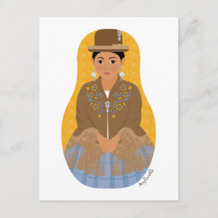 Cartão Postal Cartão-postal de Aymara Matryoshka, Bolívia