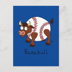 Cartão Postal Cartão-postal de Baseball Bull Engraçado Baseball