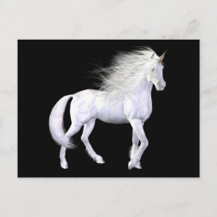Cartão Postal Cartão-postal de beleza branca Unicorn