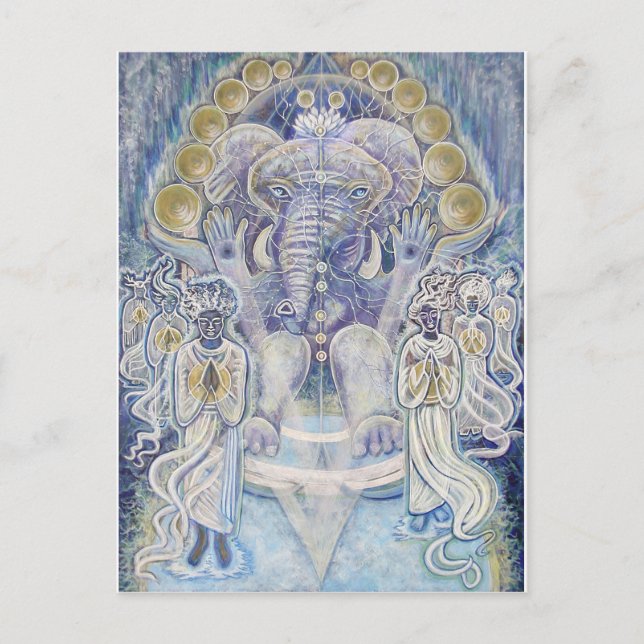 Cartão Postal Cartão-postal de Bênção de Riqueza Ganesha (Frente)