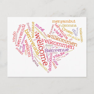 Cartão Postal Cartão-postal de boas-vindas (muitos idiomas)