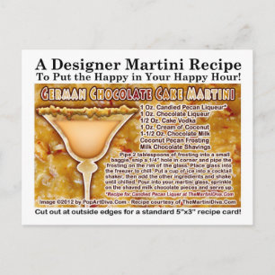 Cartão Postal Cartão-postal de Bolo de Chocolate Alemão Martini