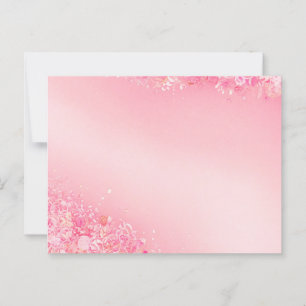 Cartão Postal Cartão-postal de Borda Floral Cor-de-Água Rosa-Cor