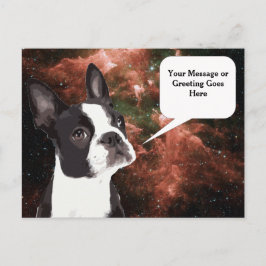 Cartão Postal Cartão-postal de Boston Terrier no Espaço