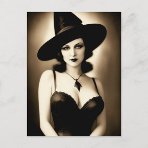 Cartão Postal Cartão-postal de Bruxa de Halloween Assombrado