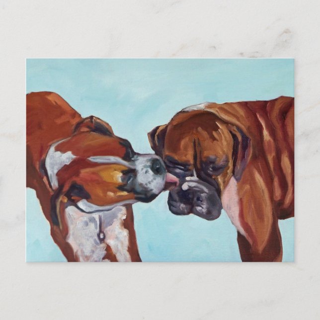 Cartão Postal Cartão-postal de Cães Boxer (Frente)