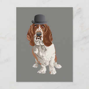 Cartão Postal Cartão-postal de Cão Cachado Basset