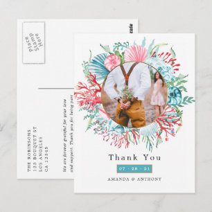 Cartão Postal Cartão-postal de Casamento de Verão na Praia com T