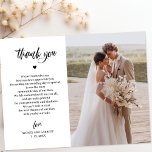 Cartão Postal Cartão-postal de casamento Elegante<br><div class="desc">Obrigado de fotos de casamento elegante que você fez para seus convidados. Belo roteiro com mensagem,  nomes e data modificáveis pré-escritos.</div>