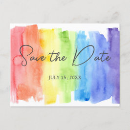 Cartão Postal Cartão-postal de casamento LGBTQ Rainbow Salva a D
