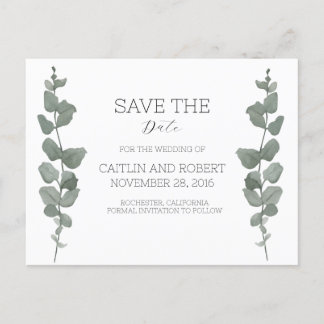 Cartão Postal Cartão-postal de Casamento Moderno Greenery