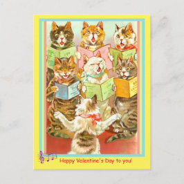 Cartão Postal Cartão-postal de Cats Vintage Cantando Namorados, 