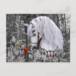 Cartão Postal Cartão-postal de Cavalo de Natal e Cardeais