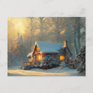 Cartão Postal Cartão-postal de cenário de inverno