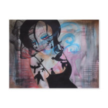 Cartão-postal de cerâmica de aves gótica