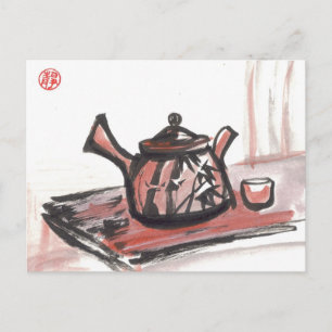 Cartão Postal Cartão-postal de chá da família