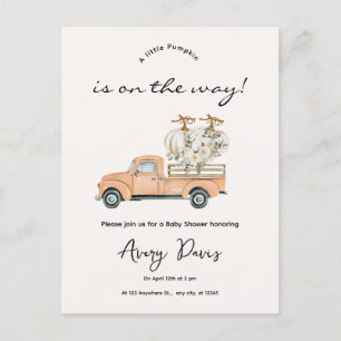 Cartão Postal Cartão-postal de Chá de fraldas de Pumpkin de Qued