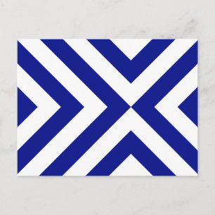 Cartão Postal Cartão-postal de Chevrons Azul e Branco