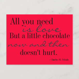 Cartão Postal Cartão-postal de chocolate e amor