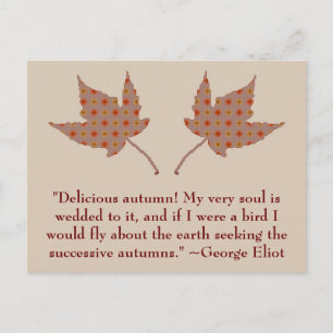 Cartão Postal Cartão-postal de citação de George Eliot Autumn