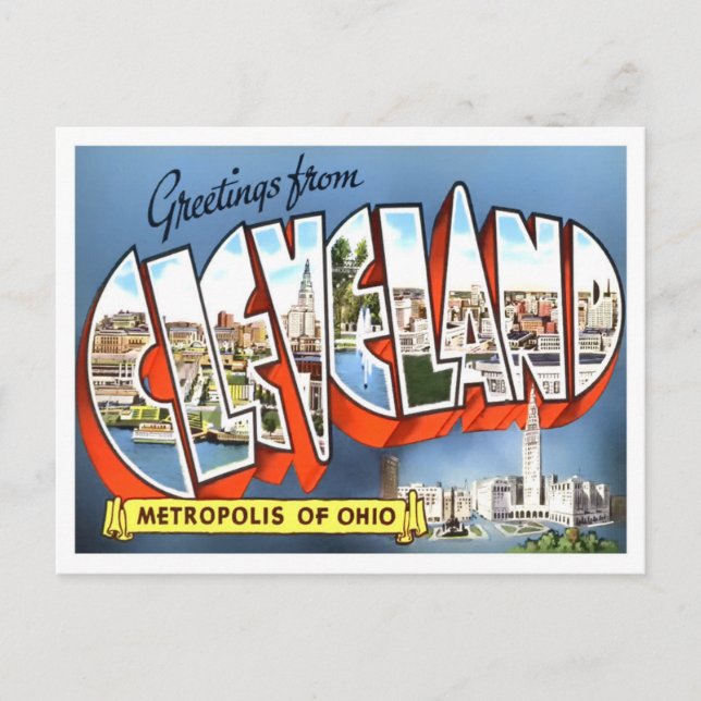 Cartão Postal Cartão-postal de Cleveland, Ohio Vintage. (Frente)