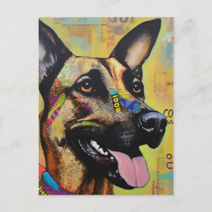 Cartão Postal Cartão-postal de Colagem de Cachorro de German she