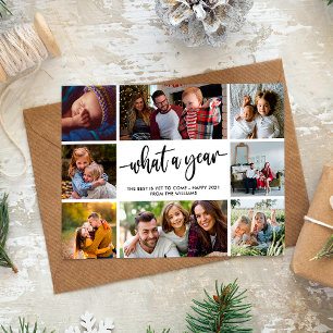 Cartão Postal Cartão-postal de Colagem de Fotos de Um Ano Modern