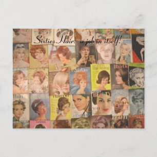 Cartão Postal Cartão-postal de Colagem de Hairstyles Vintage 196