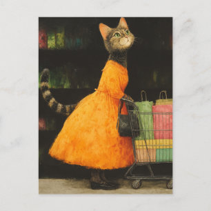 Cartão Postal Cartão-postal de Compra de Cat Adorável