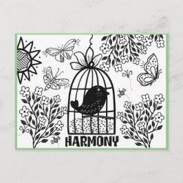 Cartão Postal Cartão-postal de cor Harmonia