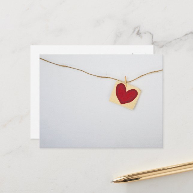 Cartão Postal Cartão-postal de coração feito à mão (Frente/Verso In Situ)