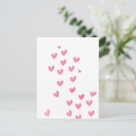 Cartão Postal Cartão-postal de Corações de Água Cor-de-Água Rosa