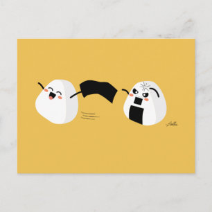 Cartão Postal Cartão-postal de corrida Kawaii Onigiri