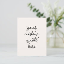 Cartão-postal de cotação personalizado - Escreva a