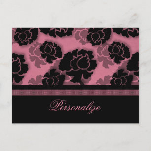 Cartão Postal Cartão-postal de Decadência Floral Grungente, Rosa