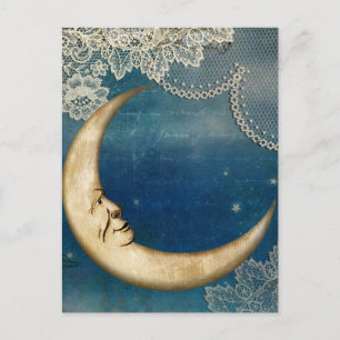 Cartão Postal Cartão-postal de Decoupage Moon   Saudação Celesti