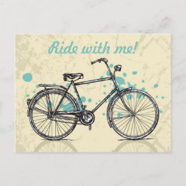Cartão Postal Cartão-postal de desenho de bicicleta de vinheta