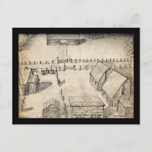 Cartão Postal Cartão-postal de desenho de Fazenda dos anos 40