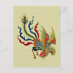 Cartão Postal Cartão-postal de Design de Arte do Galo Chinês