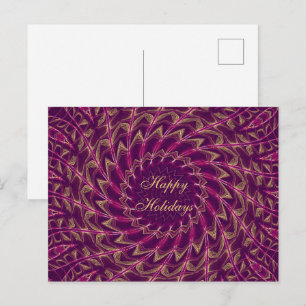 Cartão Postal Cartão-postal de Design de Dourado Roxo Vermelho